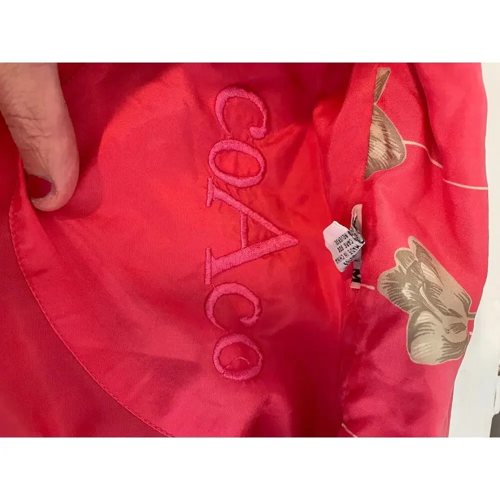 coAco Silk Tulip Windbreaker Jacket Womens M Pink Coral Y2K Light Weight Coat